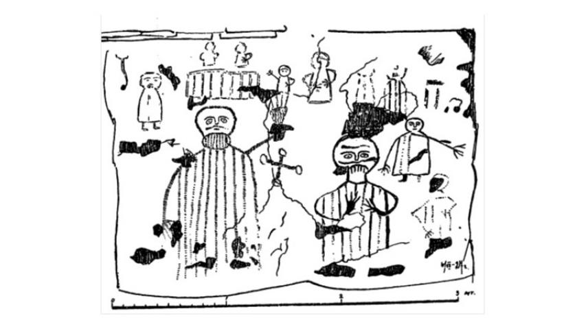 Схема росписи. По Г.А. Кокиеву, 1927 г.